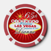 Dianne 65th Verjaardag Vegas Casino Chip-Red Pokerchips (Achterkant)