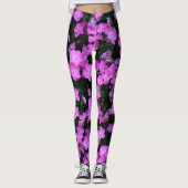 Dianthus Flowers Bright Pink en Green Floral Leggings (Voorkant)