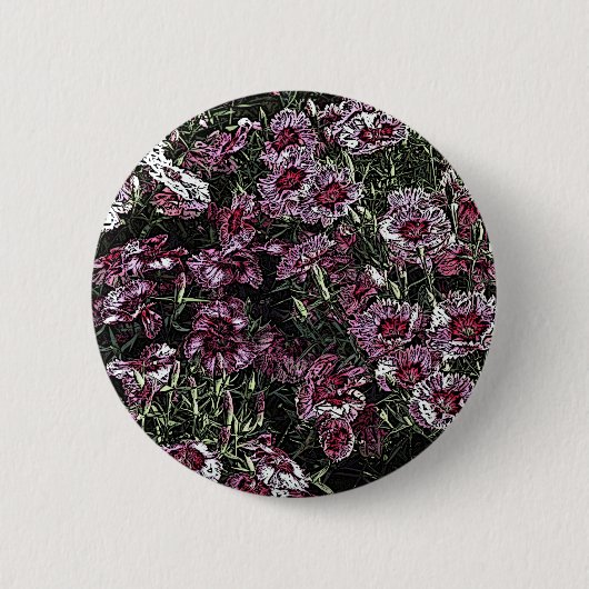 DIANTHUS FLOWERS RONDE BUTTON 5,7 CM (Voorkant)