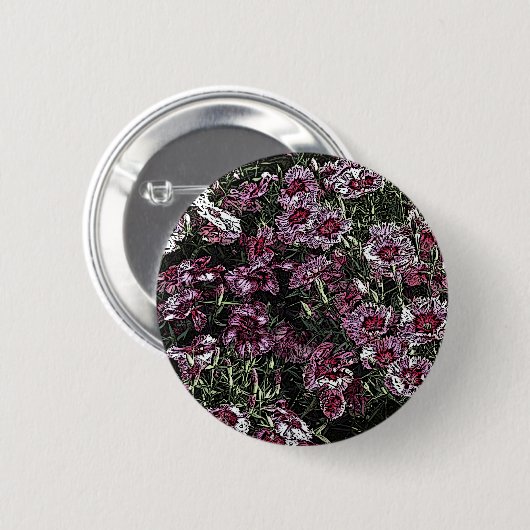 DIANTHUS FLOWERS RONDE BUTTON 5,7 CM (Voorkant /achterkant)