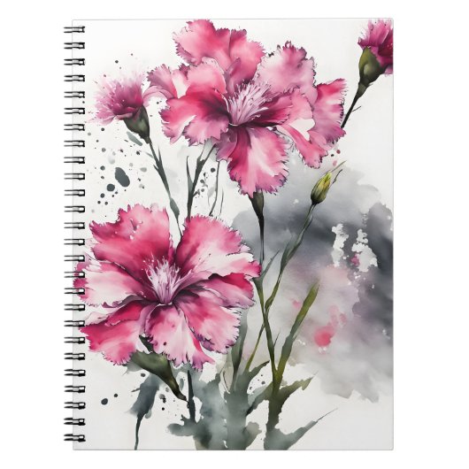 Dianthus - Watercolor bloemen Notitieboek (Voorkant)