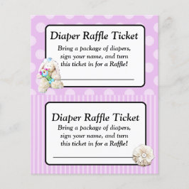 Diaper Baby shower Game, Paarse Bow Shabby