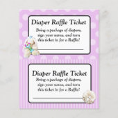 Diaper Baby shower Game, Paarse Bow Shabby (Voorkant)