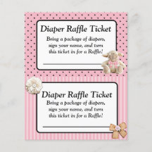 Diaper Baby shower Game, Roze Bow Shabby