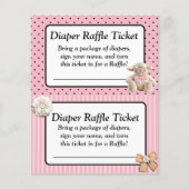 Diaper Baby shower Game, Roze Bow Shabby (Voorkant)
