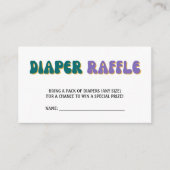 Diaper Baby shower Groovy Retro 70s 80s Informatiekaartje (Voorkant)