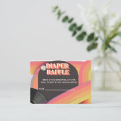 Diaper Baby shower Groovy Retro 70s 80s Informatiekaartje (Staand voorkant)