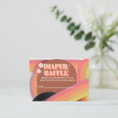 Diaper Baby shower Groovy Retro 70s 80s Informatiekaartje (Staand voorkant)