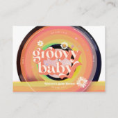 Diaper Baby shower Groovy Retro 70s 80s Informatiekaartje (Achterkant)