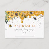 Diaper Baby shower Honey Bee Waterverf Informatiekaartje (Voorkant)