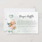 Diaper Baby shower-kaart met Raffle Bedankkaart (Voorkant)