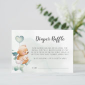 Diaper Baby shower-kaart met Raffle Bedankkaart (Staand voorkant)
