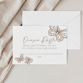 Diaper Baby shower-kaart met Raffle Notitiekaartje