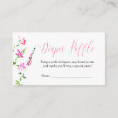 Diaper Baby shower met roze bloem Informatiekaartje (Voorkant)