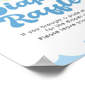 Diaper Baby shower Raffle Blue Elephant Boy Poster (Hoek)