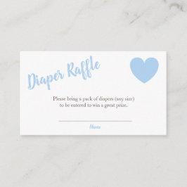 Diaper Baby shower Raffle Blue Heart Boy Informatiekaartje