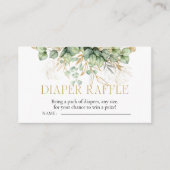 Diaper Baby shower Raffle Eucalyptus Greenery Informatiekaartje (Voorkant)