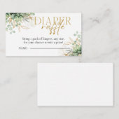 Diaper Baby shower Raffle Eucalyptus Greenery Informatiekaartje (Voorkant / Achterkant)