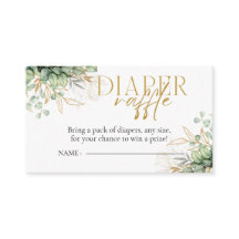 Diaper Baby shower Raffle Eucalyptus Greenery