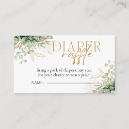 Diaper Baby shower Raffle Eucalyptus Greenery Informatiekaartje