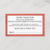 Diaper Baby shower Raffle Game Pink Flamingo Informatiekaartje (Achterkant)