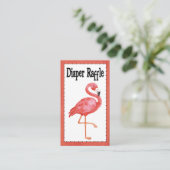 Diaper Baby shower Raffle Game Pink Flamingo Informatiekaartje (Staand voorkant)
