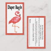 Diaper Baby shower Raffle Game Pink Flamingo Informatiekaartje (Voorkant / Achterkant)