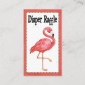 Diaper Baby shower Raffle Game Pink Flamingo Informatiekaartje (Voorkant)