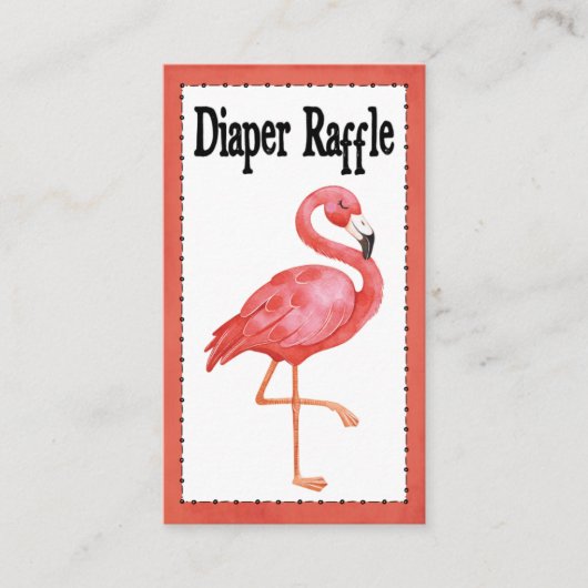 Diaper Baby shower Raffle Game Pink Flamingo Informatiekaartje (Voorkant)