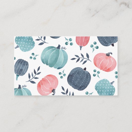 Diaper Baby shower Raffle Little Pumpkin-behuizing Informatiekaartje (Achterkant)