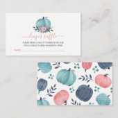 Diaper Baby shower Raffle Little Pumpkin-behuizing Informatiekaartje (Voorkant / Achterkant)