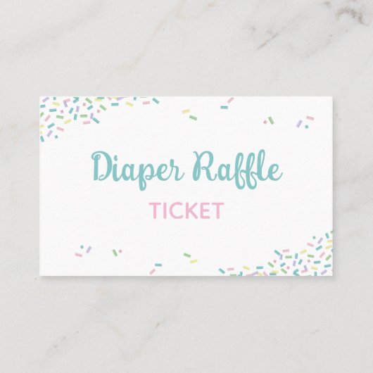 Diaper Baby shower Raffle Sprinkle Doughnut Visitekaartje (Achterkant)