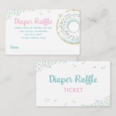 Diaper Baby shower Raffle Sprinkle Doughnut Visitekaartje (Voorkant / Achterkant)