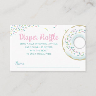 Diaper Baby shower Raffle Sprinkle Doughnut Visitekaartje