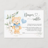 Diaper Baby shower Raffle Teddy Bear Informatiekaartje (Voorkant)
