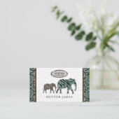 Diaper Baby shower Raffle Ticket Elephant Safari Informatiekaartje (Staand voorkant)