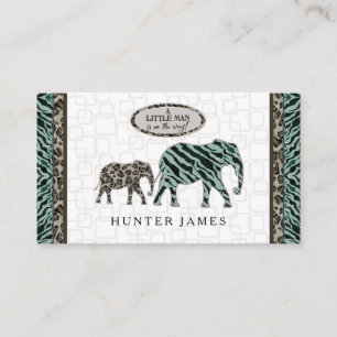 Diaper Baby shower Raffle Ticket Elephant Safari Informatiekaartje