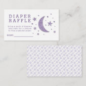 Diaper Baby shower Raffle Ticket Lavender Stars Informatiekaartje (Voorkant / Achterkant)