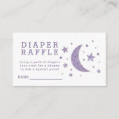 Diaper Baby shower Raffle Ticket Lavender Stars Informatiekaartje (Voorkant)