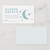 Diaper Baby shower Raffle Ticket Mint Stars Moon Informatiekaartje (Voorkant / Achterkant)