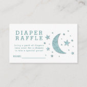 Diaper Baby shower Raffle Ticket Mint Stars Moon Informatiekaartje (Voorkant)