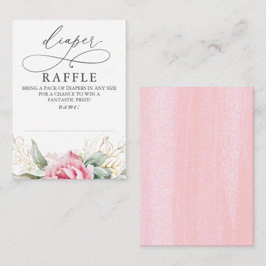 Diaper Baby shower Ticket Informatiekaartje (Voorkant / Achterkant)