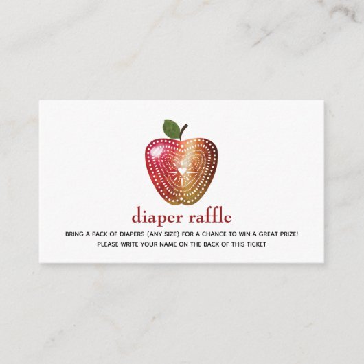 Diaper Baby shower van Raffle Apple Plays Informatiekaartje (Voorkant)
