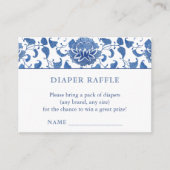 Diaper Baby shower van Raffle Blue Chinoiserie Informatiekaartje (Voorkant)