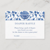 Diaper Baby shower van Raffle Blue Chinoiserie