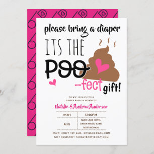DIAPER BASH - Funny Poop POOFECT Emoji Baby shower Kaart