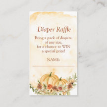 Diaper Herfst Raffle Pumpkin Floral Baby shower