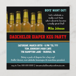 Diaper Keg - Dadchelor Beer Party - Uitnodigingen