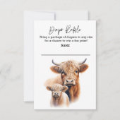 Diaper Koe Baby shower van Raffle Highland Kaart (Voorkant)