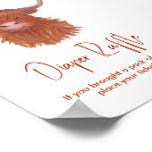 Diaper Koe Baby shower van Raffle Highland Poster (Hoek)